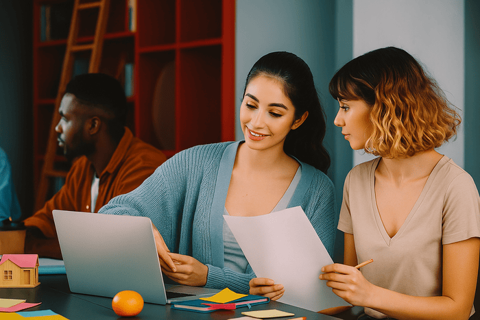 Team collaborating on AI-driven solutions